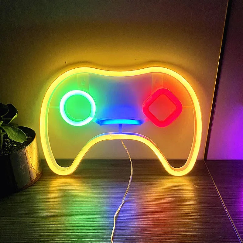 Individuelles Neon-Schild mit Gaming-Symbol, LED-Wandleuchte für stimmungsvolle Beleuchtung, PlayStation-Lampe, farbenfrohe Raumbeleuchtung, Wanddekoration für Zimmer, KTV, Bars und Clubs.