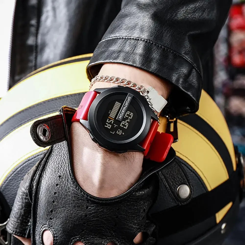 **Herren-Sportuhr mit Alarmfunktion – Multifunktionale LED-Digitaluhr, wasserdichte elektronische Sportuhr für Herren mit Fitnessfunktionen**