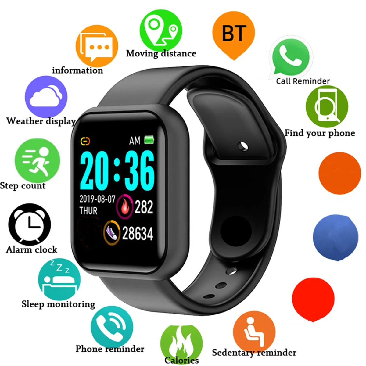 **Smartwatch für Damen und Herren – Intelligente Armbanduhr mit Nachrichtenfunktion und Fitness-Tracker, kompatibel mit Android und iOS, ideales Geburtstagsgeschenk**