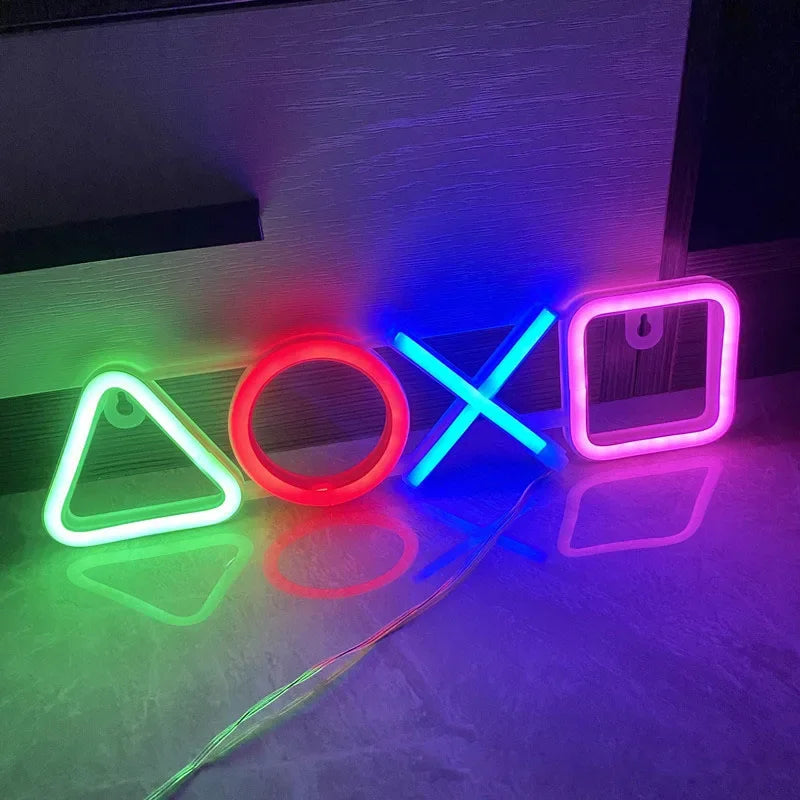 Individuelles Neon-Schild mit Gaming-Symbol, LED-Wandleuchte für stimmungsvolle Beleuchtung, PlayStation-Lampe, farbenfrohe Raumbeleuchtung, Wanddekoration für Zimmer, KTV, Bars und Clubs.