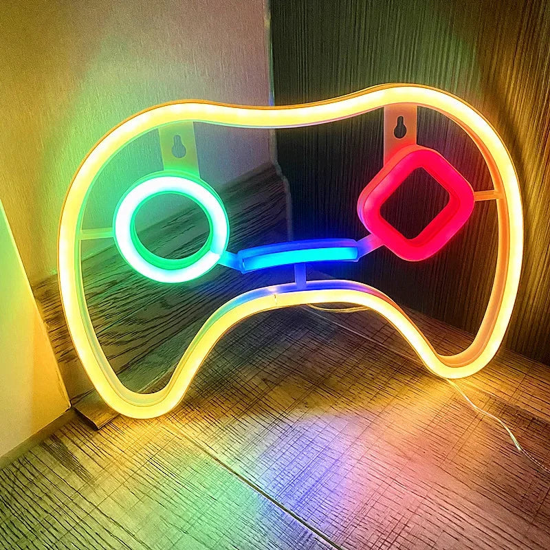 Individuelles Neon-Schild mit Gaming-Symbol, LED-Wandleuchte für stimmungsvolle Beleuchtung, PlayStation-Lampe, farbenfrohe Raumbeleuchtung, Wanddekoration für Zimmer, KTV, Bars und Clubs.