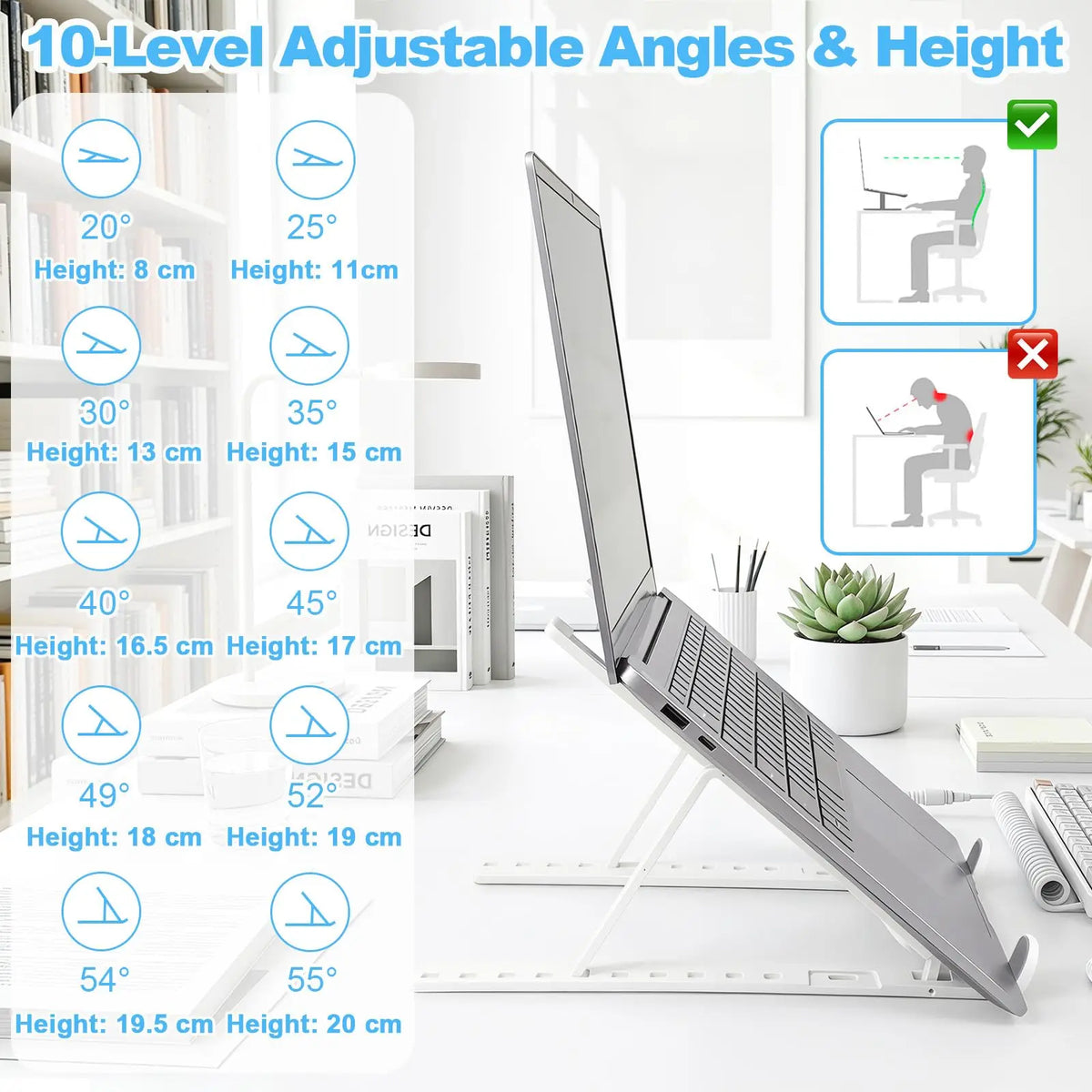 Verstellbarer Laptopständer - Zusammenklappbar & Tragbar | DeskLift