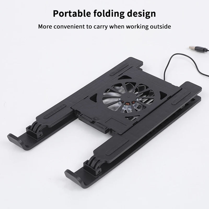 Zusammenklappbarer Laptop-Kühlständer mit 1 Lüfter, tragbares Notebook-Kühlpad mit verstellbarem Ständer zur Erhöhung des Laptops.