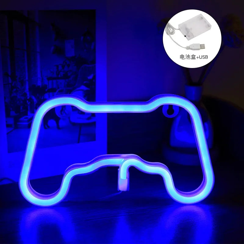 Individuelles Neon-Schild mit Gaming-Symbol, LED-Wandleuchte für stimmungsvolle Beleuchtung, PlayStation-Lampe, farbenfrohe Raumbeleuchtung, Wanddekoration für Zimmer, KTV, Bars und Clubs.